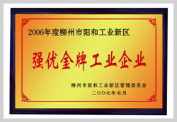 2007年，柳州富達(dá)榮獲“強(qiáng)優(yōu)金牌工業(yè)企業(yè)”稱號(hào)